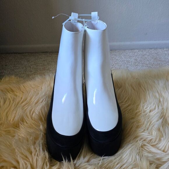 Free People Jeffrey Campbell Double Dare Patent Leather Heeled Platform Boots 9 - Picture 3 of 9